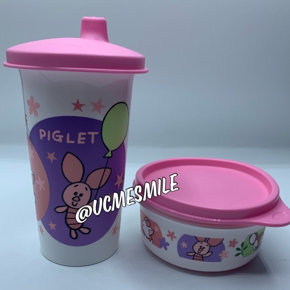 Tupperware Disney Winnie the Piglet/Marie/Bambi Cup & Snack Cup Set - Picture 3 of 4